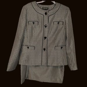 John Meyer Black & White Tweed Skirt Set Size 10‎